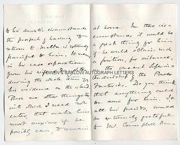 THOMAS WEMYSS REID (1842-1905) Autograph Letter Signed