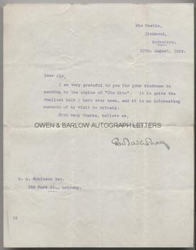 ROBERT BADEN-POWELL (1857-1941) Typed Letter Signed