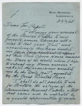 EVA TURNER (1892-1990) Autograph Letter Signed
