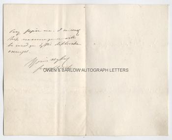 GEORGE GOSCHEN (1831-1907) Autograph Letter Signed