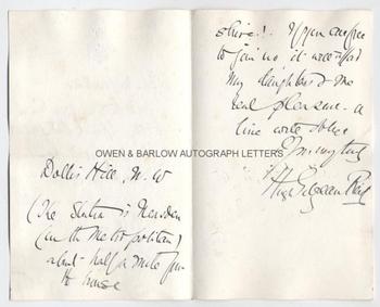 HUGH GILZEAN REID (1836-1911) Autograph Letter Signed
