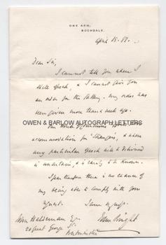 JOHN BRIGHT (1811-1889) Autograph Letter Signed