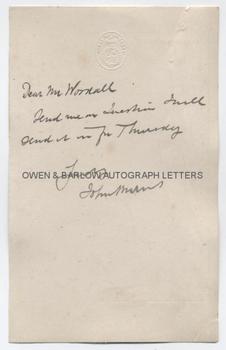 JOHN BURNS (1858-1943) Autograph Letter Signed