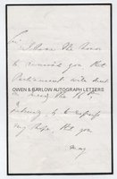 BENJAMIN DISRAELI (1804-1881) Autograph Letter Signed