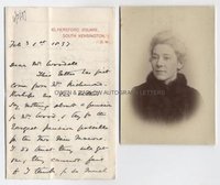 JANE COBDEN (1851-1947) Autograph Letter Signed
