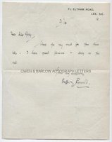 JEFFREY FARNOL (1878-1952) Autograph Letter Signed