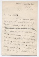 WILLIAM JAMES RUSSELL (1830-1909) Autograph Letter Signed
